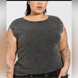 Torrid cotton rib high neck muscle tank